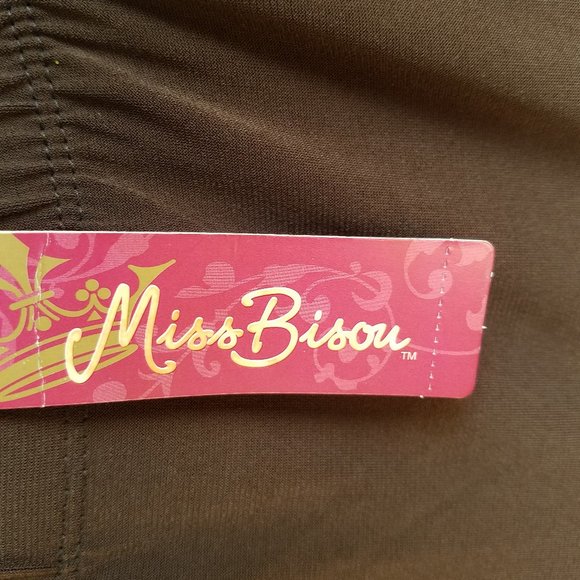 NWT Miss Bisou Large Green and Brown Sleeveless Dress - Picture 6 of 13